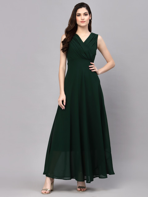 AAYU Women Fit and Flare Green Maxi/Full Length Dress - Buy AAYU Women Fit  and Flare Green Maxi/Full Length Dress Online at Best Prices in India |  Flipkart.com