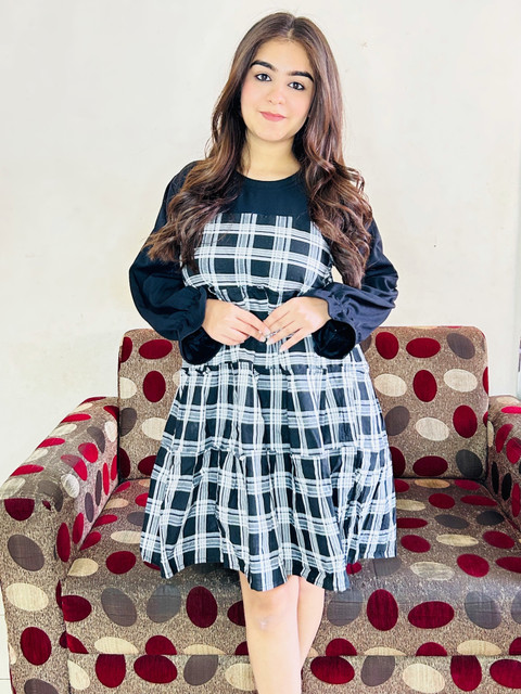 baba fashion Women Gathered Blue Above Knee/Mid Thigh Length Dress - Buy baba  fashion Women Gathered Blue Above Knee/Mid Thigh Length Dress Online at  Best Prices in India | Flipkart.com