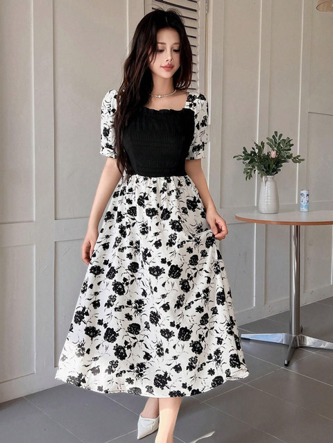 JENKRA Women Fit and Flare White Ankle Length Dress - Buy JENKRA Women Fit  and Flare White Ankle Length Dress Online at Best Prices in India |  Flipkart.com