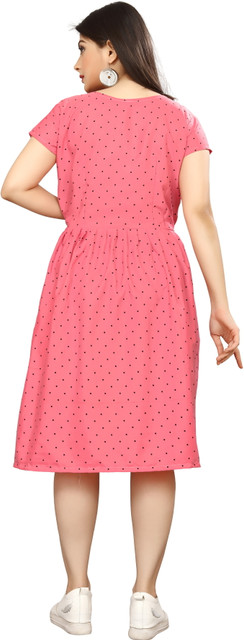 Nilkanth Fashion Women A-line Pink Knee Length Dress Buy