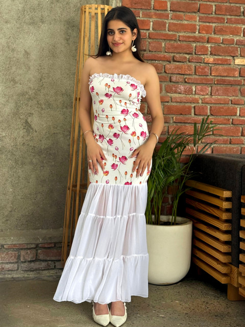 Flipkart High Waist White Dress Perfect Comment Dress For Links ??,  LONG NON REVEALING DRESSES FROM FLIPKART ?, Birthday Dress Party Wear Dress  Full Sleeves Dress Flipkart Haul Finds Affordable Dress Western Wear