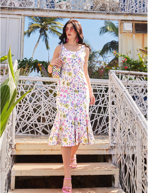 PURVAJA Women Bodycon Multicolor Midi/Calf Length Dress Buy