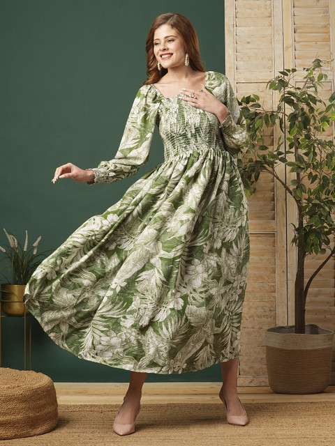 Deklook Women Fit and Flare Light Green Ankle Length Dress - Buy Deklook  Women Fit and Flare Light Green Ankle Length Dress Online at Best Prices in  India | Flipkart.com