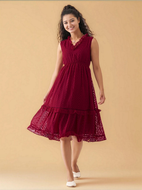 fit and flare knee length dresses for women Hourglass 3/4 Sleeve fit & Flare Dress – The Pretty Dress Company