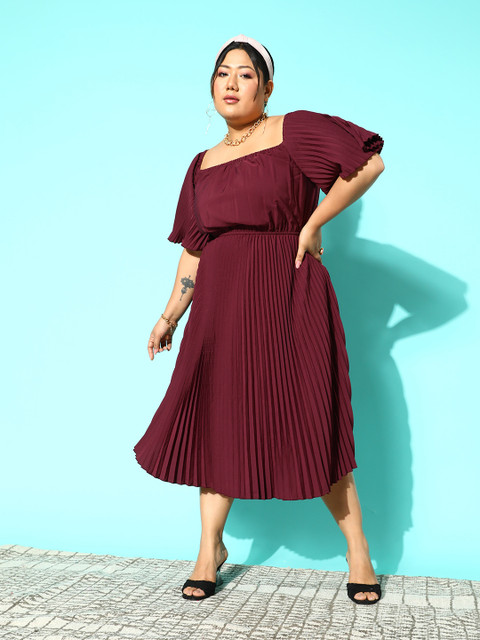 green emerald velvet dress Buy AASK Women Fit and Flare Maroon Dress at Amazon.in