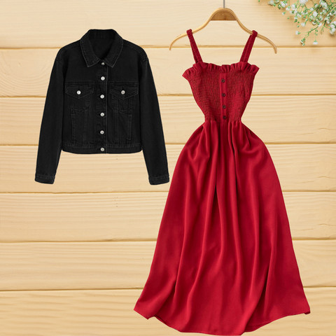 open lace back dress Vivo Basic Satin Cap Sleeve Knee Length Dress - Red / Black Abstract P