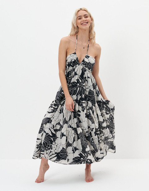 American Eagle Women Maxi Black, White Full Length Dress - Buy American  Eagle Women Maxi Black, White Full Length Dress Online at Best Prices in  India | Flipkart.com