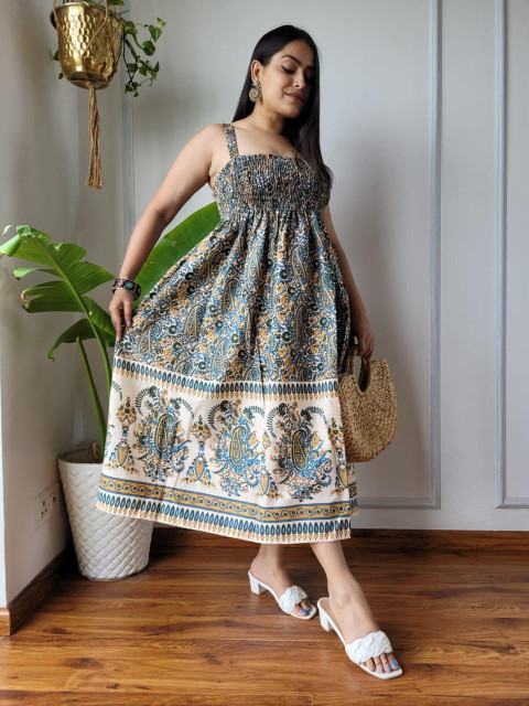 Shiv Homiefix Women Maxi Multicolor Midi/Calf Length Dress - Buy Shiv  Homiefix Women Maxi Multicolor Midi/Calf Length Dress Online at Best Prices  in India | Flipkart.com