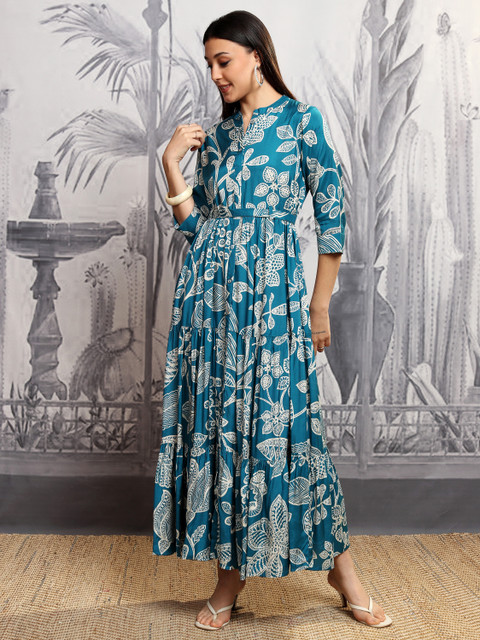 vishu dress for ladies Mul Cotton Self-Thread 5-Panel Kurti – Cream main image 0