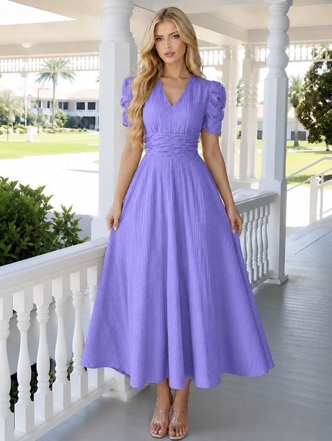 METRONAUT Women A-line Purple Ankle Length Dress
