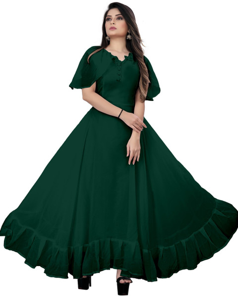 ICYNOSURE Women Gown Green Maxi/Full Length Dress Buy ICYNOSURE