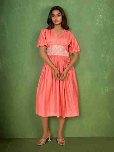 dora a line dress in pink Azazie Dora