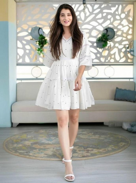 white short dress online india RADHALAXMI Women A-line White Mini/Short Dress