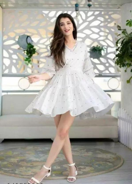 Kezlin Women A-line White Mini/Short Dress