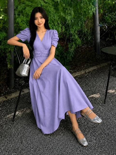 below knee length dresses online india METRONAUT Women A-line Purple Dress vanity makeup table