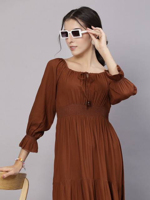 AAYU Women Maxi Brown Full Length Dress - Buy AAYU Women Maxi Brown Full  Length Dress Online at Best Prices in India | Flipkart.com