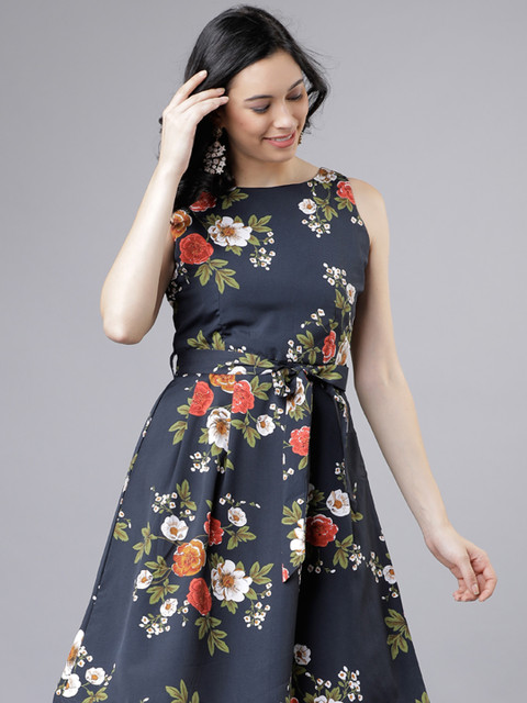 tokyo talkies fit and flare dress Tokyo Talkies Women Fit and Flare Multicolor Dress Size M