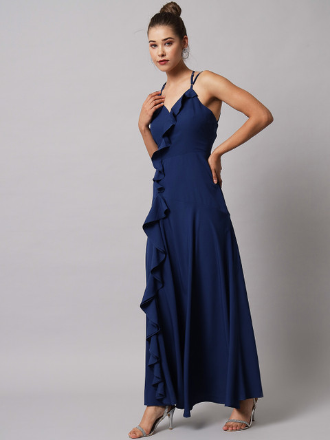 Emeros Women Gown Dark Blue Ankle Length Dress - Buy Emeros Women Gown Dark  Blue Ankle Length Dress Online at Best Prices in India | Flipkart.com