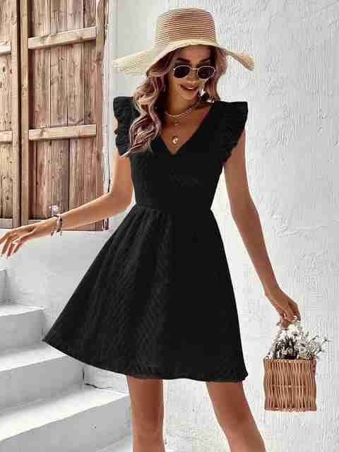 RARE Women A-line Black Above Knee/Mid Thigh Length Dress - Buy RARE Women  A-line Black Above Knee/Mid Thigh Length Dress Online at Best Prices in  India | Flipkart.com
