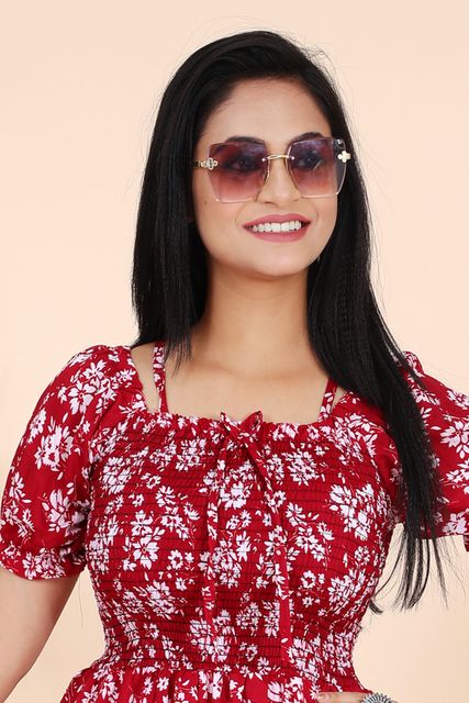 SHREESHYAMDARBAR Women Maxi Maroon Full Length Dress - Image 7