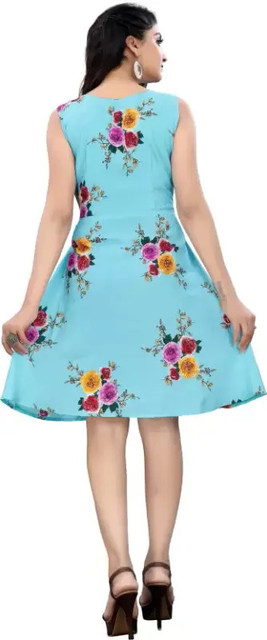 ak fashion dresses Floral Print Fit & Flare Dress