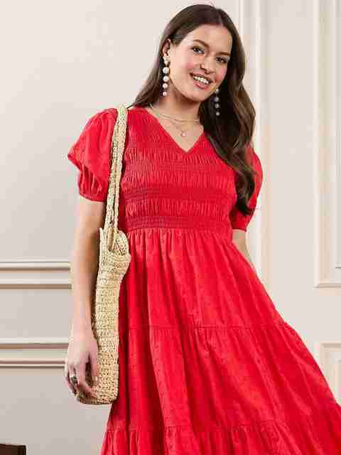 red calf length dress Simple Red Off Shoulder Tea Length Prom Dress, Red Evening Dress shopluu