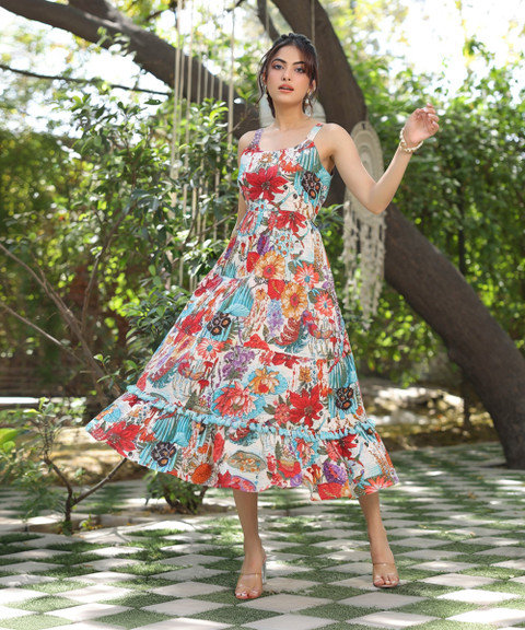 slim fit dress slacks Sunshine Daydream' Flare Dress – Courtenay Tie Dye main image 1