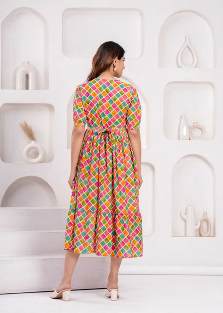 Gora Women Fit and Flare Multicolor Below Knee Dress - Buy Gora Women Fit  and Flare Multicolor Below Knee Dress Online at Best Prices in India |  Flipkart.com