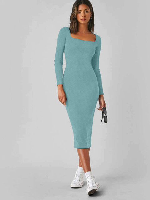Alekya Women Bodycon Grey Midi/Calf Length Dress Buy Alekya