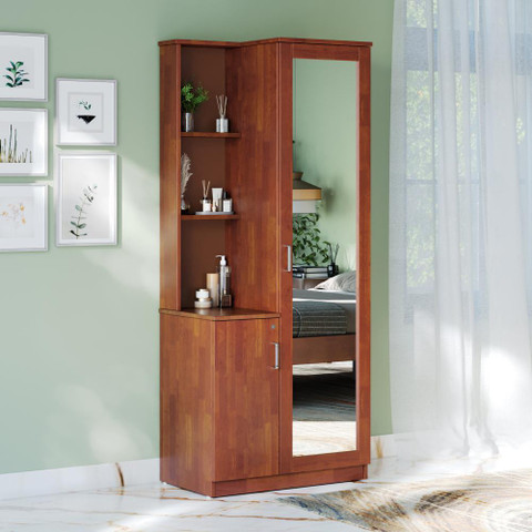 Wakefit Dressing Table with Mirror Storage Denise Solid Wood