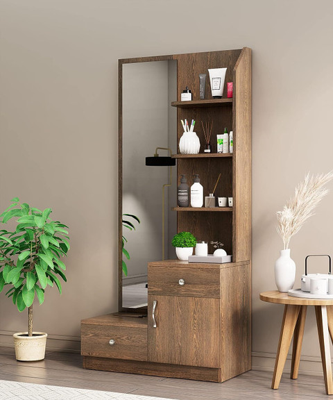 Hexa Red Dressing Table with Mirror and 2 Drawer With 1 Door