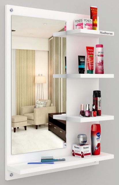 Madhuran Mico Mini Engineered Wood Wall Mount Dressing Table