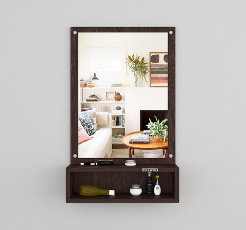 ERAWUD Wall Mounted Dressing Table With Mirror And Storage For Living Room  Engineered Wood Dressing Table