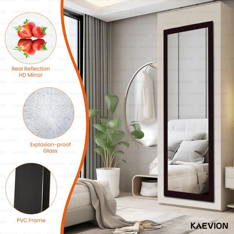 kaevion Feet Full Length PVC Framed Wall Hanging Mirror Long