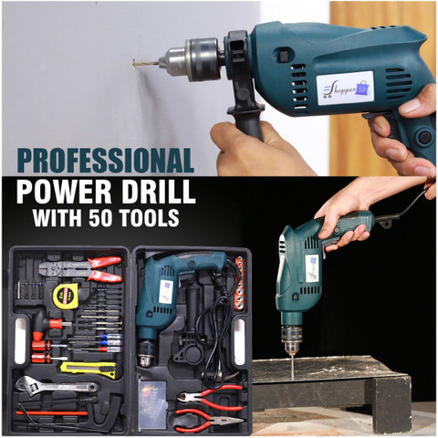 Shopper52 DRLTOOLSET 13 mm 750 W Powerful Electric Drill Machine