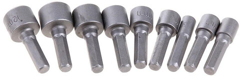 1/4" Hex Magnetic Nut Driver Set – 6mm To 13mm Metric Sockets For Impact Drills