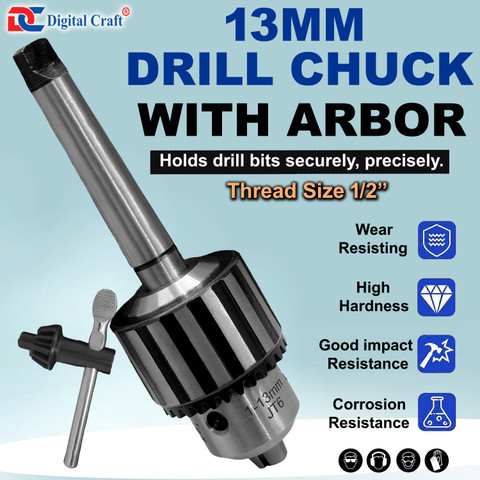 Digital Craft JT6 Taper Industrial Drill Chuck with Key and MT2