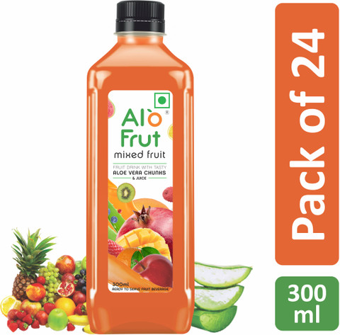 ALOFRUT Mixed Fruit Aloevera Chunks Juice 300mL Ready to Serve Fruit  Drink
