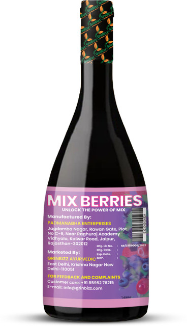 grinbizz Mix Berries Juice AntiOxidant Juice for Detoxification