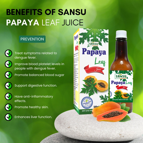 Sansu Papaya Juice, Papaya Leaf Juice Helps to Increase Platelets