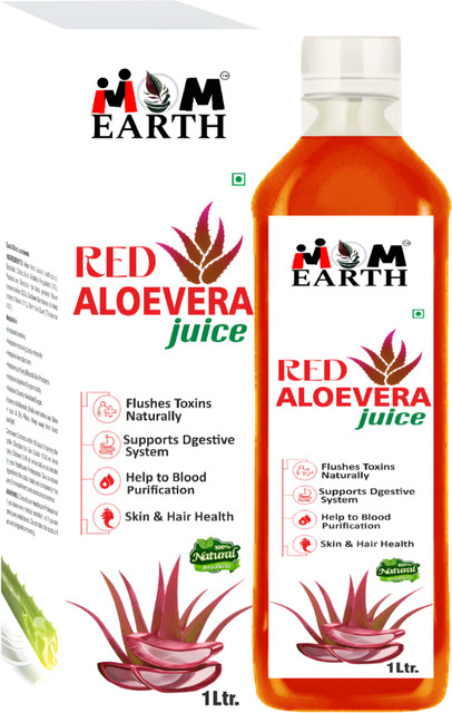 MOM EARTH Red Aloe Vera Juice | Good Skin & Hair Health | Good For Liver,  Digestive Health Price in India - Buy MOM EARTH Red Aloe Vera Juice | Good  Skin