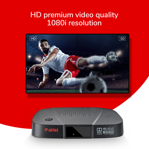 Airtel Digital TV Only HD Set Top Box |1M Entertainment Pack |No Dish  Antenna Free Installation Recording Feature^
