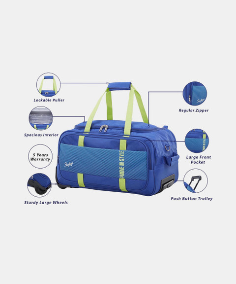 SKYBAGS CULT DFT 62 (E) BLUE Duffel With Wheels (Strolley) 62 Blue