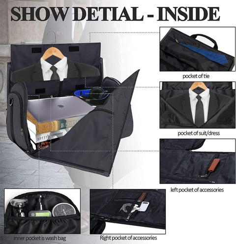 HANDCUFFS Garment Bags for Travel Women Men Convertible Duffle Bag