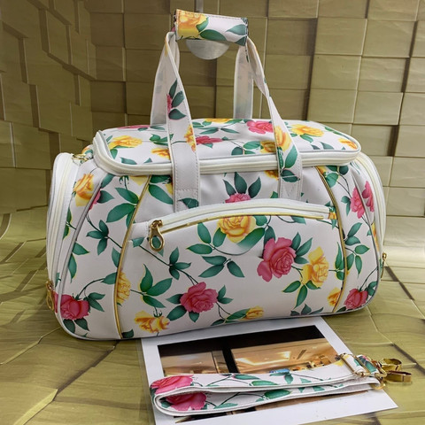 Haya FLORAL PRINT TRAVEL BAG-6 Duffel Without Wheels WHITE Price