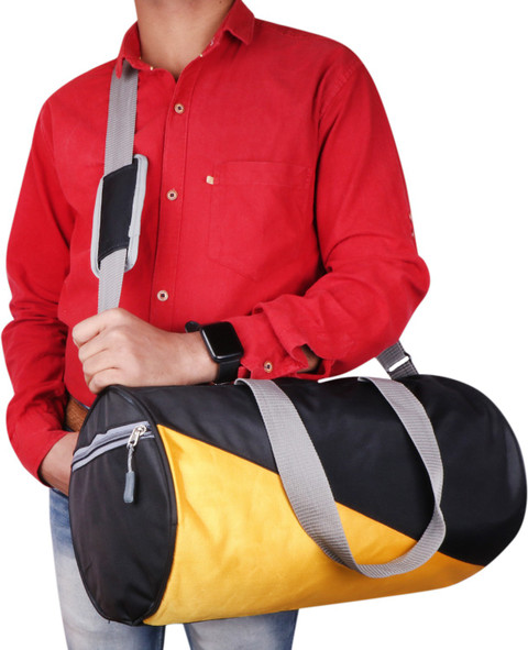 ZnW gym bag duffle bag dholki bag black/yellow Gym Duffel Bag
