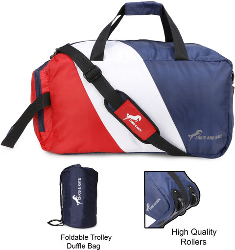 Chris Kate (Expandable) Foldable New Stylish Travel Duffle Trolley Bag  Duffel With Wheels (Strolley)