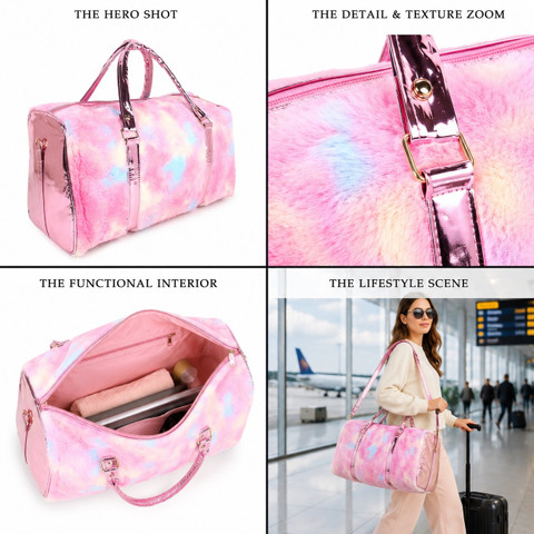 Sanjis Enterprise Large Fur Cute Trendy unisex Duffle Bag Handbag