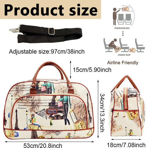 Venzina Waterproof PU Leather Travel Duffle Bag for Women Stylish