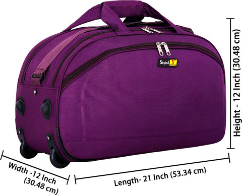 SKYLINE 20 Inch Luggage Travel Duffel Trolley Bag with Wheels-Purple  Duffel With Wheels (Strolley)